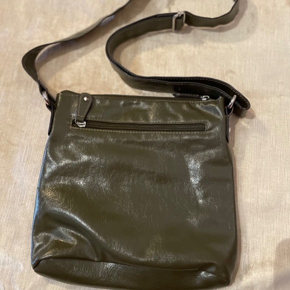 Franco Sarto Olive Leather Green Purse Crossbody  Shoulder Strap Bag - Picture 3 of 3